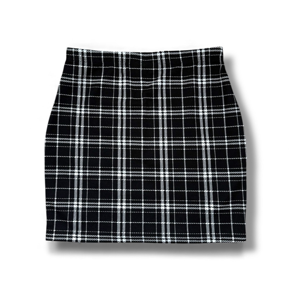SHEIN Black and White Checkered Pencil Skirt